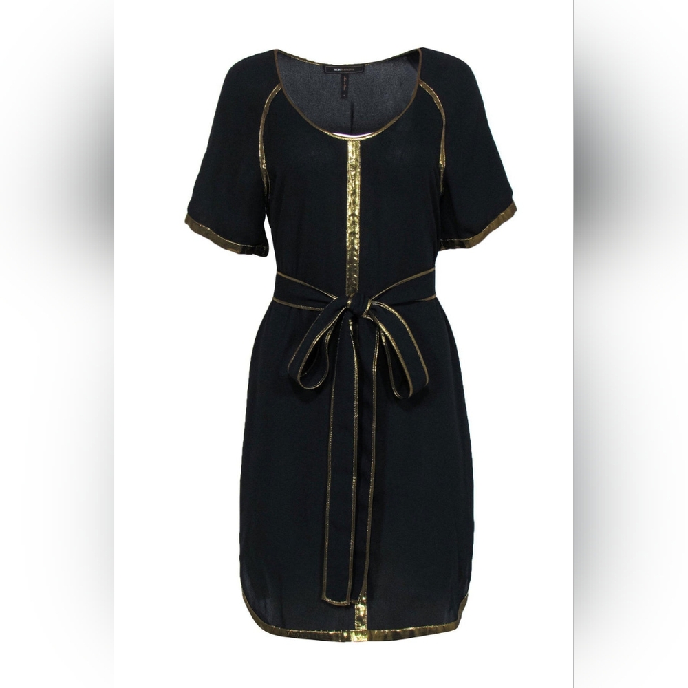 Black Dress with Gold Trim